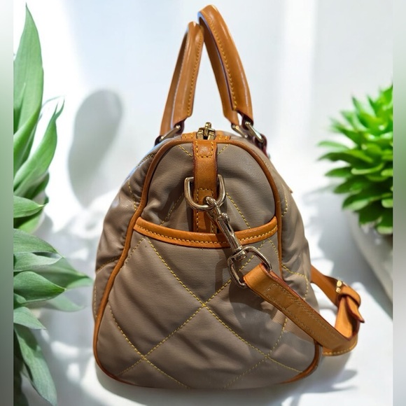Dooney & Bourke Khaki Quilted Convertible Satchel Crossbody Made in 🇺🇸12”x8” - Picture 8 of 11